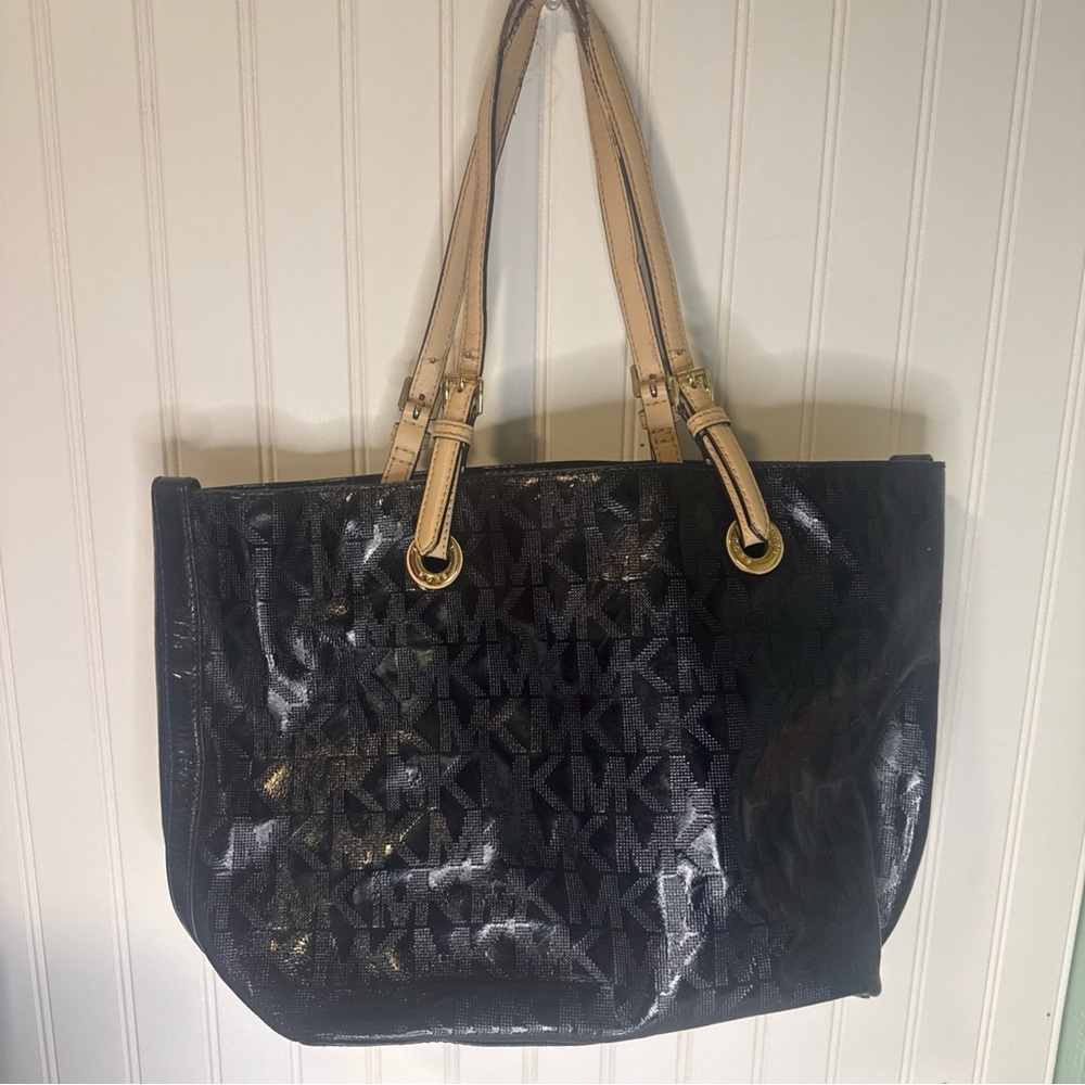 Black Michael Kors Monogram Tote Bag